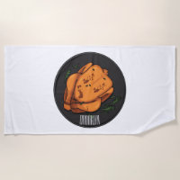 Roast chicken cartoon illustration