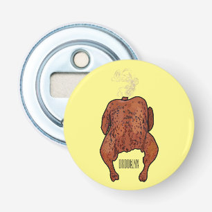 Roast chicken cartoon illustration bottle opener