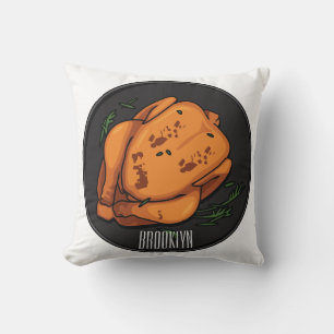 Roast chicken cartoon illustration cushion
