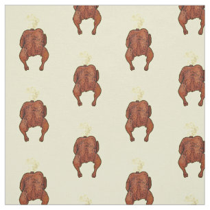 Roast chicken cartoon illustration  fabric