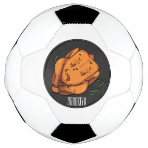 Roast chicken cartoon illustration football