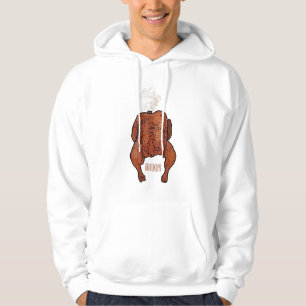 Roast chicken cartoon illustration  hoodie