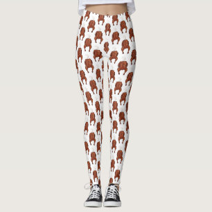 Roast chicken cartoon illustration leggings
