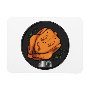 Roast chicken cartoon illustration magnet