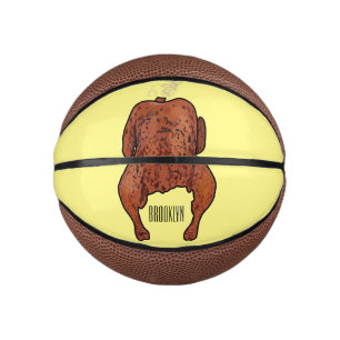 Roast chicken cartoon illustration mini basketball