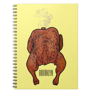 Roast chicken cartoon illustration notebook