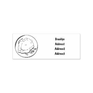 Roast chicken cartoon illustration rubber stamp