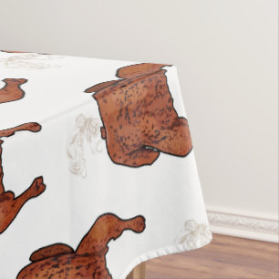 Roast chicken cartoon illustration tablecloth