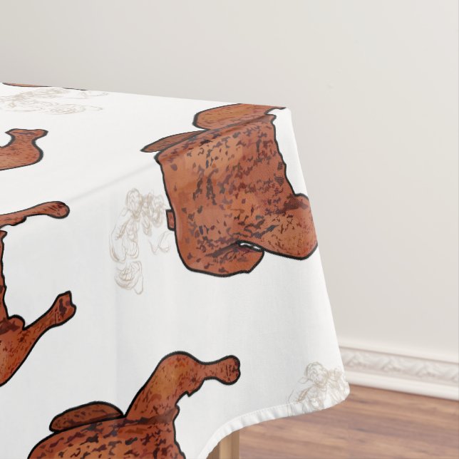 Roast chicken cartoon illustration  tablecloth (In Situ)