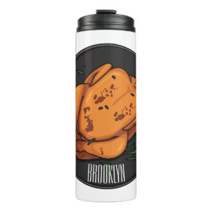 Roast chicken cartoon illustration thermal tumbler