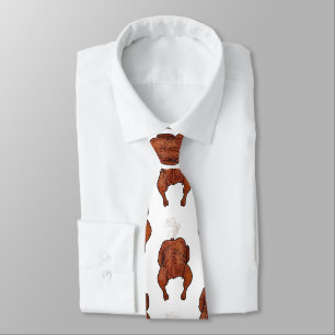Roast chicken cartoon illustration  tie