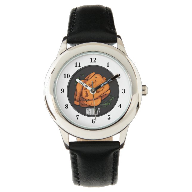 Roast chicken cartoon illustration watch (Front)
