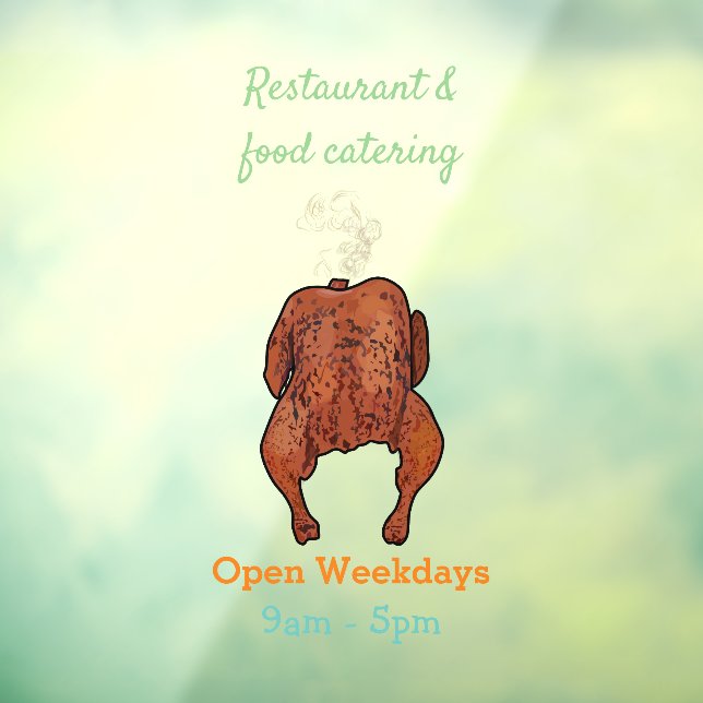 Roast chicken cartoon illustration window cling (Sheet 3)