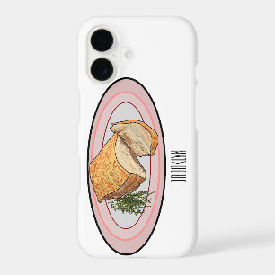 Roast pork belly cartoon illustration