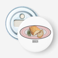 Roast pork belly cartoon illustration 