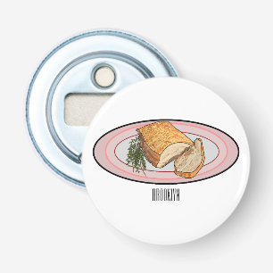 Roast pork belly cartoon illustration  bottle opener