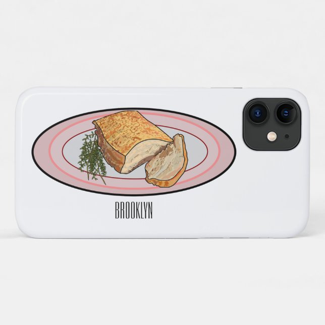 Roast pork belly cartoon illustration  Case-Mate iPhone case (Back (Horizontal))