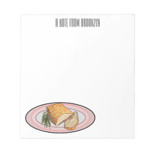 Roast pork belly cartoon illustration notepad