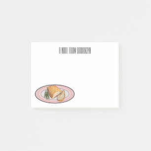 Roast pork belly cartoon illustration post-it notes
