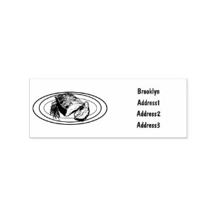 Roast pork belly cartoon illustration rubber stamp