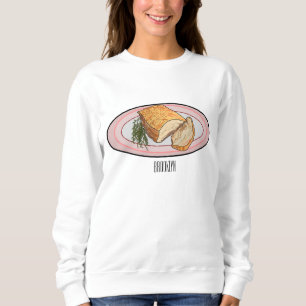 Roast pork belly cartoon illustration sweatshirt