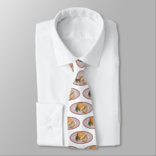Roast pork belly cartoon illustration  tie