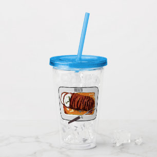 Roast turkey breast cartoon illustration acrylic tumbler