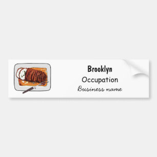 Roast turkey breast cartoon illustration bumper sticker