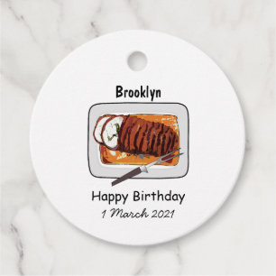Roast turkey breast cartoon illustration favour tags