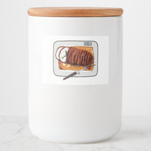 Roast turkey breast cartoon illustration food label