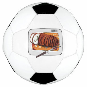Roast turkey breast cartoon illustration football