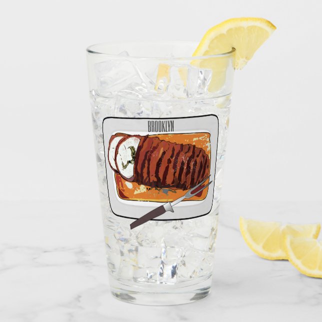 Roast turkey breast cartoon illustration  glass (Back Ice)