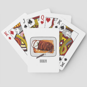 Roast turkey breast cartoon illustration  playing cards