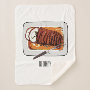 Roast turkey breast cartoon illustration sherpa blanket