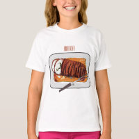 Roast turkey breast cartoon illustration