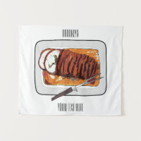 Roast turkey breast cartoon illustration