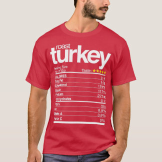 Roast Turkey Nutritional Facts Thanksgiving Day T-Shirt