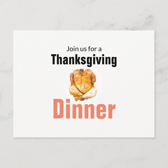 Roast Turkey, Thanksgiving Dinner Postcard (Front)