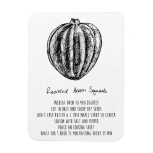 Roasted Acorn Squash Recipe Magnet