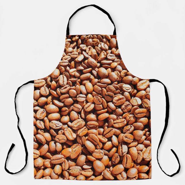 roasted aromatic coffee beans in sunlight, coffee  apron (Front)