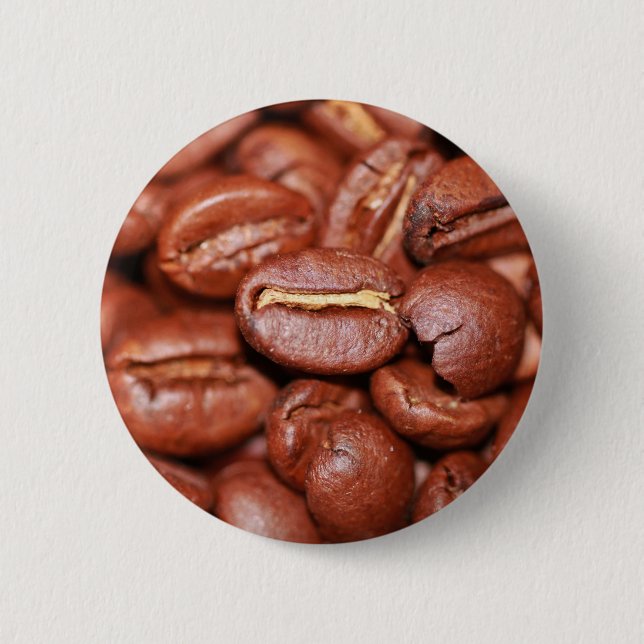 Roasted Coffee Beans 6 Cm Round Badge (Front)