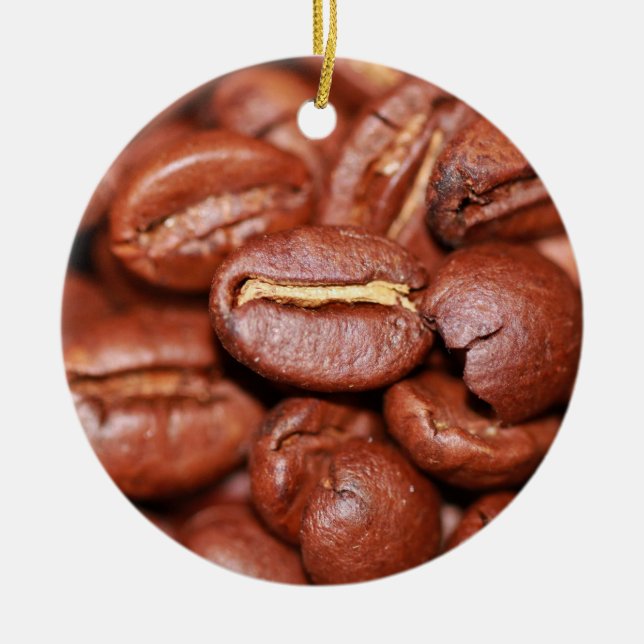 Roasted Coffee Beans Ceramic Tree Decoration (Front)