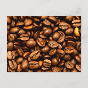 Roasted coffee beans postcard