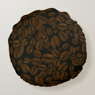 Roasted Coffee Beans Round Cushion