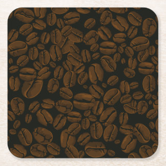 Roasted Coffee Beans Square Paper Coaster