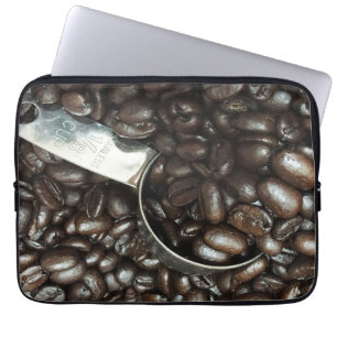 Roasted Coffee Beans With Silver Scoop Photograph Laptop Sleeve