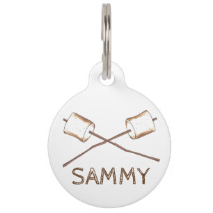 Roasted Toasted Summer Camp Campfire Marshmallow Pet Tag