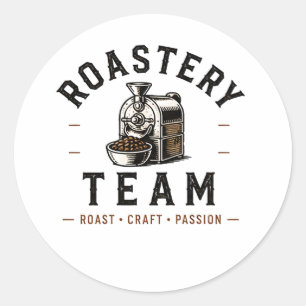 ☕ Roastery Team Coffee Roaster Staff Logo ☕ Classic Round Sticker