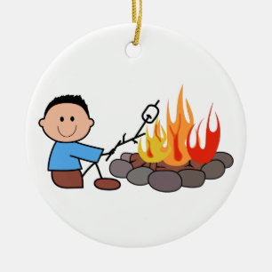 Roasting Marshmallows Ceramic Tree Decoration