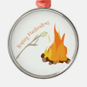 Roasting Marshmellows Metal Tree Decoration